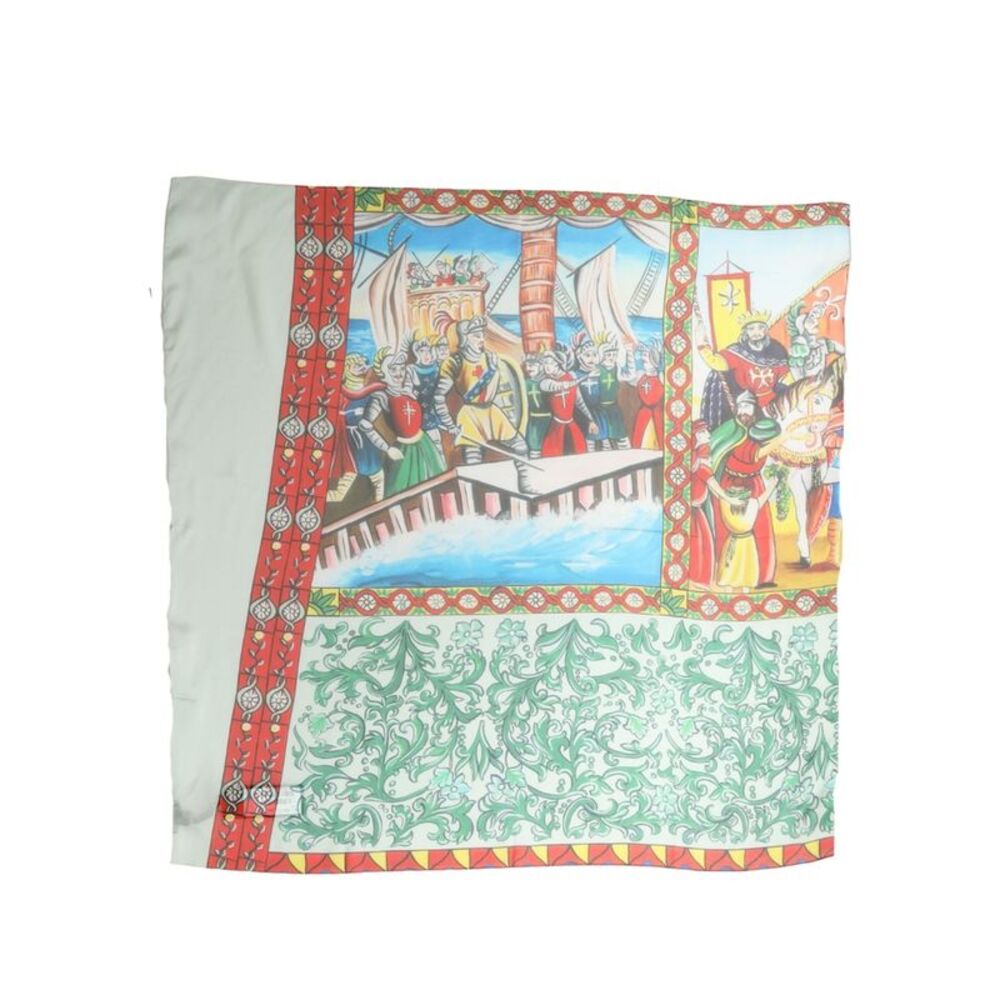 Dolce & Gabbana Multicolor Silk Printed Square Foulard Women's Scarf